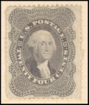 24c gray lilac Washington relief 4 single