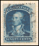 90c blue Washington single