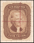 5c orange brown Jefferson Type II single