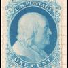1c bright blue Franklin reprint single