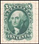 10c blue green Washington reprint single