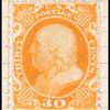 30c yellow orange Franklin reprint single