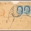 1c blue Franklin with 3 cent 1851 issue on cover