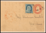 1c blue Franklin on stamped envelope