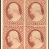 3c dull red Washington Type I block of four