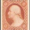 3c dull red Washington type I single