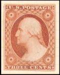 3c dull red Washington type I single