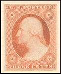 3c dull red Washington type I single