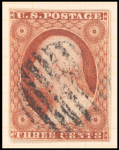 3c dull red Washington type I single