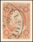 3c dull red Washington Type I used single