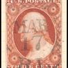 3c dull red Washington type I single