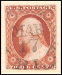 3c dull red Washington type I single