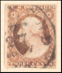 3c dull red Washington Type I single