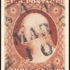 3c dull red Washington Type I single