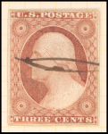 3c dull red Washington Type I single