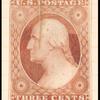 3c dull red Washington Type I single