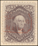 24c red lilac Washington single
