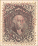 24c red lilac Washington single