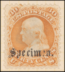 30c orange Franklin specimen single