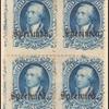 90c blue Washington specimen block of four