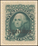 10c dark green Washington specimen single