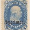 1c blue Franklin specimen single