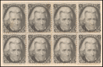 2c black Jackson horizontal block of eight