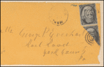 2c black Jackson bisect pair on cover