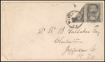 2c black Jackson bisect pair on cover