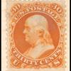 30c red orange Franklin trial color proof single