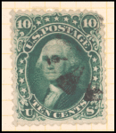 10c dark green Washington single