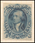 90c blue Washington die essay single