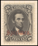 15c black Lincoln Specimen single