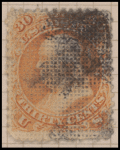 30c orange Franklin A. Grill single