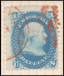 1c blue Franklin F. Grill single