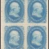 1c blue Franklin E. Grill block of four