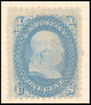 1c blue Franklin E. Grill single