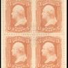 3c rose Washington E. Grill block of four