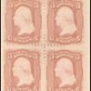 3c rose Washington E. Grill block of four