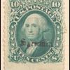 10c green Washington E. Grill single