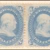 1c blue Franklin pair