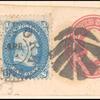 1c blue Franklin single on piece