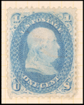 1c blue Franklin single