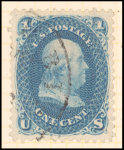 1c blue Franklin single