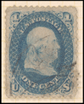 1c blue Franklin single