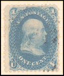 1c blue Franklin single