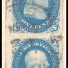 1c blue Franklin pair
