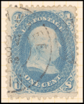 1c blue Franklin single