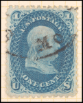 1c blue Franklin single