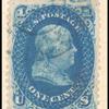 1c blue Franklin single